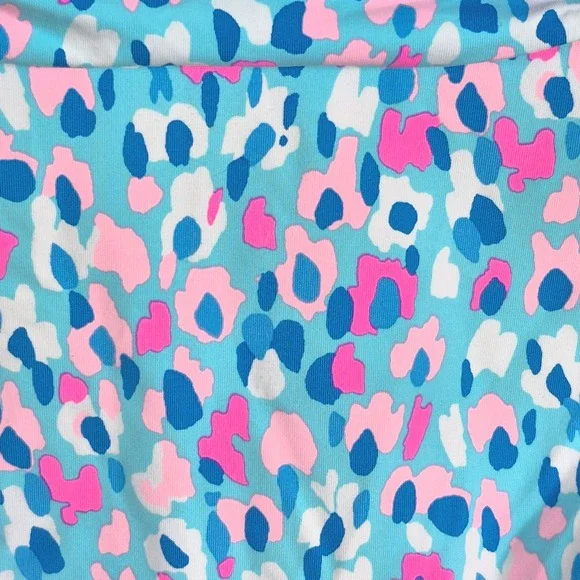 Lilly Pulitzer Delphie one-piece blue pink leopard spot print swimsuit womens 2 - Picture 9 of 13